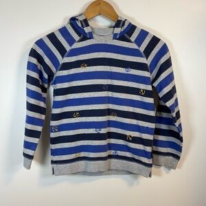 Souris Mini Boys Nautical Striped Hooded Sweatshirt, Size 8, 100% Cotton